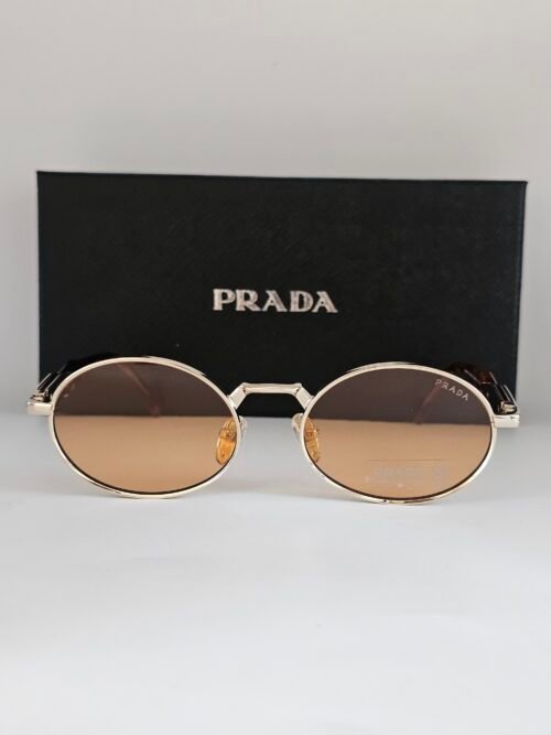 Prada — Gafas ovaladas con lentes marrones