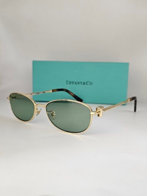 Tiffany — Gafas doradas con lentes verdes