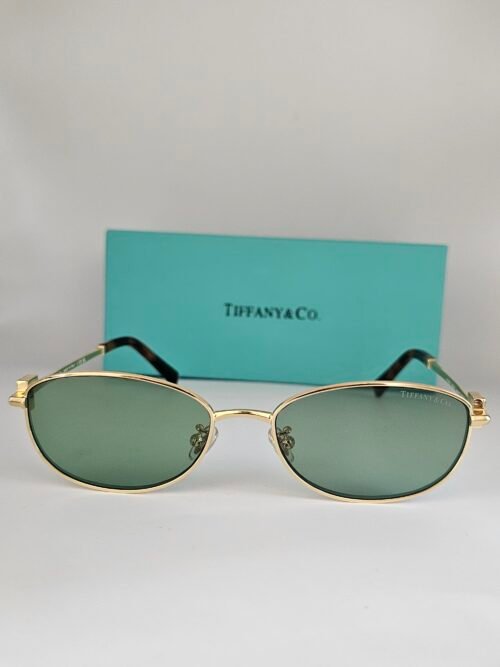 Tiffany — Gafas doradas con lentes verdes