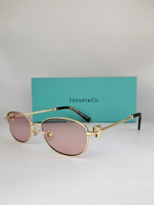 Tiffany — Gafas doradas con lentes rosas