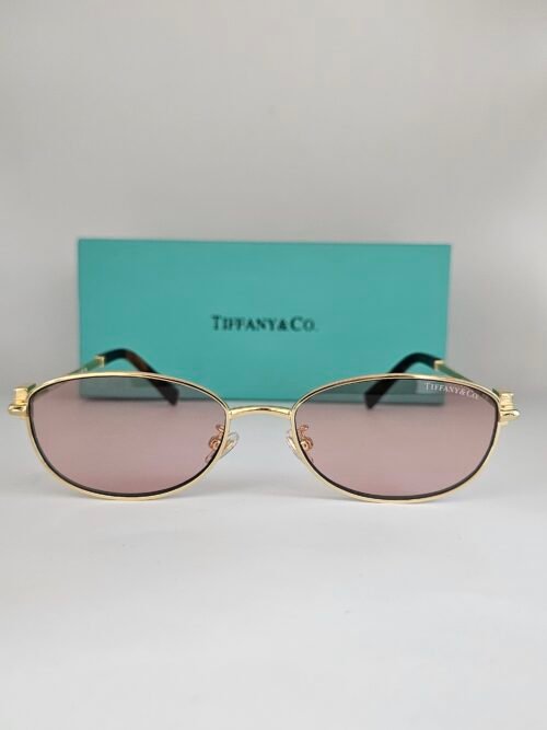 Tiffany — Gafas doradas con lentes rosas