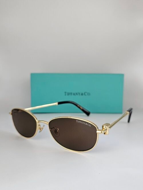 Tiffany — Gafas doradas con lentes marrones
