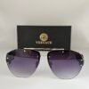 Versace — Gafas aviador plateadas con lentes violetas