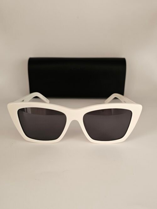 Saint Laurent — Gafas de montura blanca y lentes oscuros