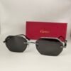 Cartier — Gafas octogonales negras con detalles plateados
