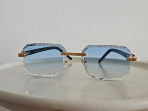 Cartier — Gafas rectangulares con lentes azul claro