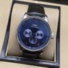 IWC — esfera azul con tres subesferas y correa negra