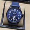 IWC — esfera azul con dos subesferas y correa azul lisa