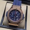 Hublot — esfera azul con subesferas y caja en tono dorado