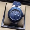 Bvlgari — esfera azul de diseño sencillo y correa azul