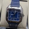 Cartier — esfera azul cuadrada y correa azul