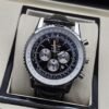 Breitling — esfera negra con subesferas claras y correa negra