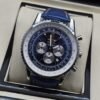 Breitling — esfera azul con subesferas claras y correa azul