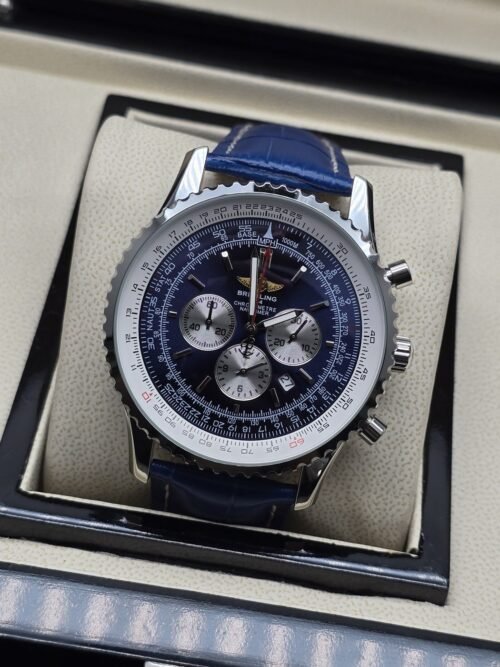 Breitling — esfera azul con subesferas claras y correa azul