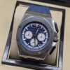 Audemars Piguet — esfera azul con subesferas blancas y bisel plateado