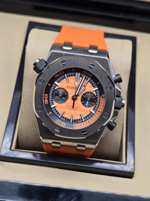 Audemars Piguet — esfera naranja con subesferas y correa naranja