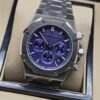 Audemars Piguet — esfera violeta con subesferas y brazalete plateado