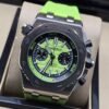 Audemars Piguet — esfera verde lima con subesferas y correa verde