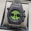 Audemars Piguet — esfera verde lima con subesferas y brazalete plateado