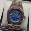 Audemars Piguet — esfera abierta azul y brazalete rosado