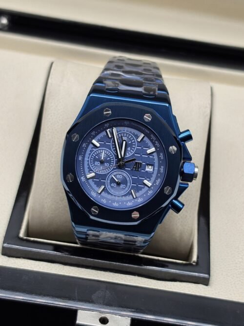 Audemars Piguet — esfera azul con subesferas y caja azul