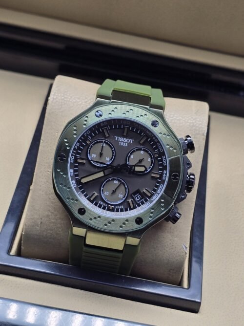 Tissot — esfera gris y correa verde
