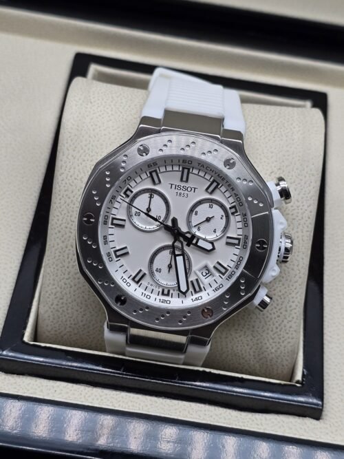 Tissot — esfera blanca con subesferas y correa blanca
