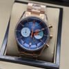 TAG Heuer — esfera azul con subesferas claras y brazalete rosado