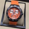 TAG Heuer — esfera naranja con subesferas y correa naranja
