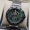TAG Heuer — esfera verde con subesferas y bisel negro