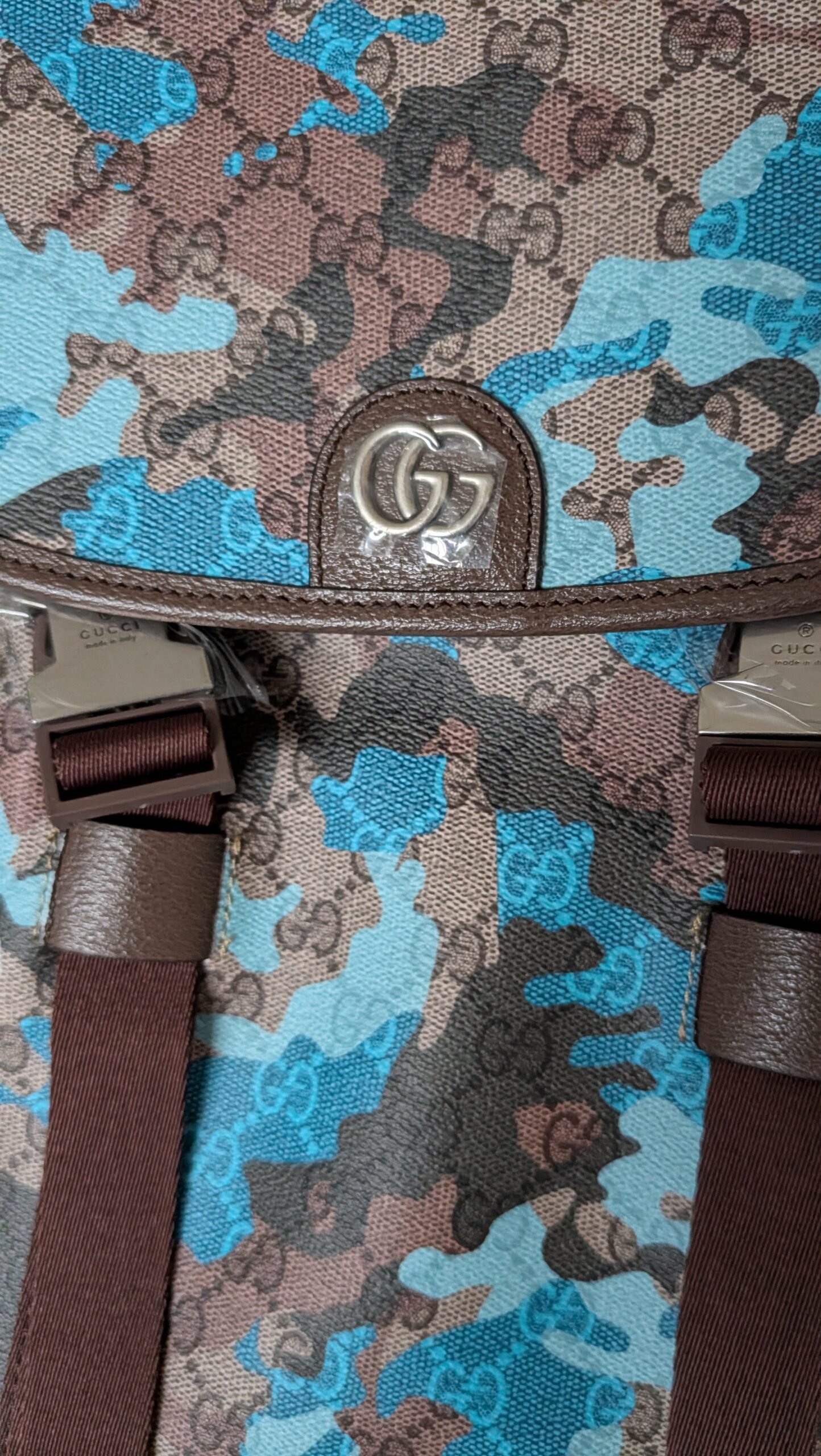 Gucci — Morral camuflado azul