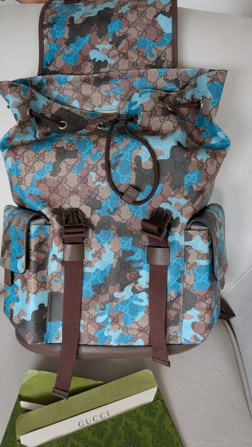 Gucci — Morral camuflado azul