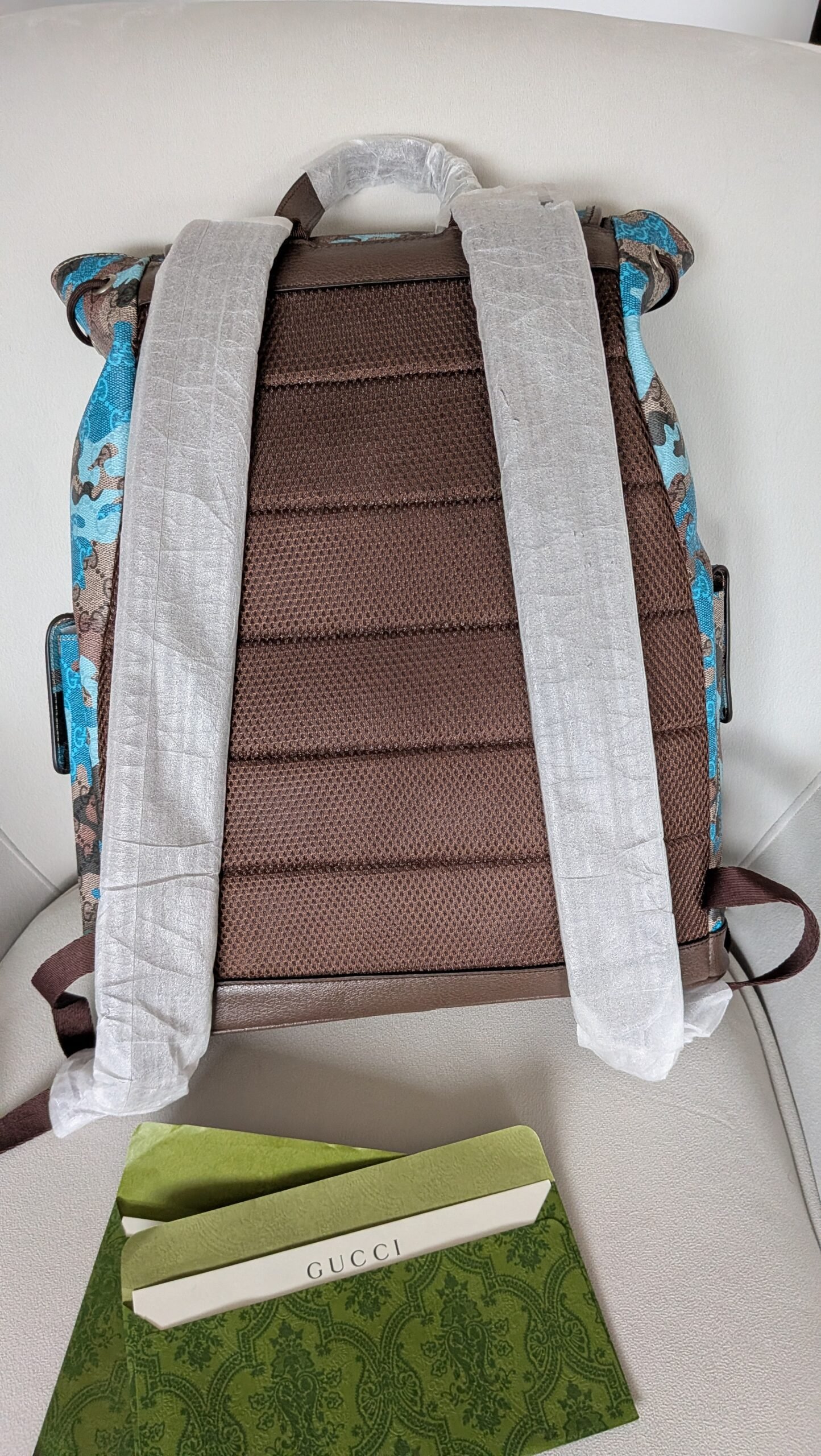Gucci — Morral camuflado azul