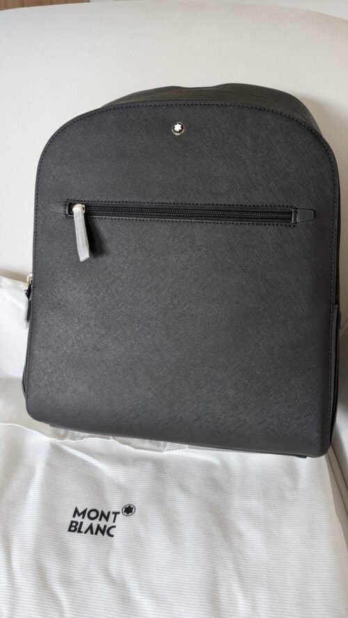Montblanc — Morral negro con bolsillo frontal y doble cierre