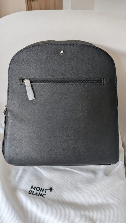 Montblanc — Morral negro con bolsillo frontal y doble cierre