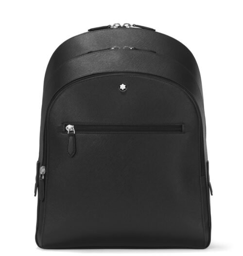 Montblanc — Morral negro con bolsillo frontal y doble cierre