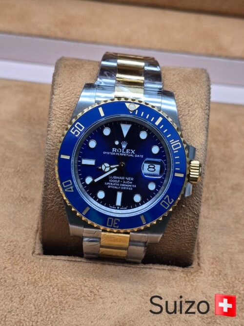 Rolex — esfera azul y brazalete bicolor