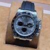 Rolex — esfera gris y correa negra