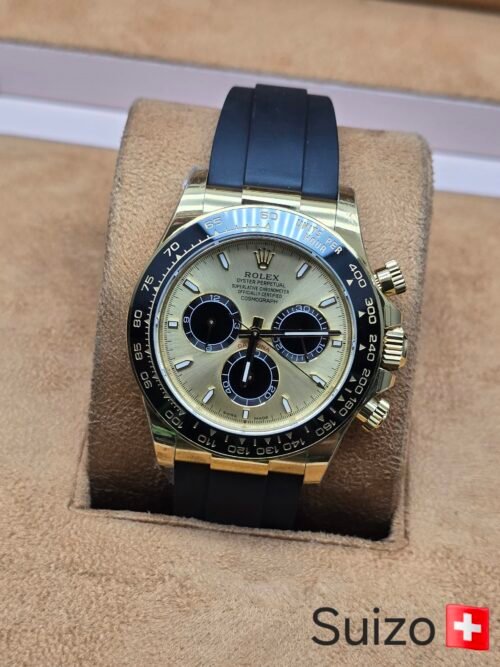 Rolex — esfera dorada con subesferas negras