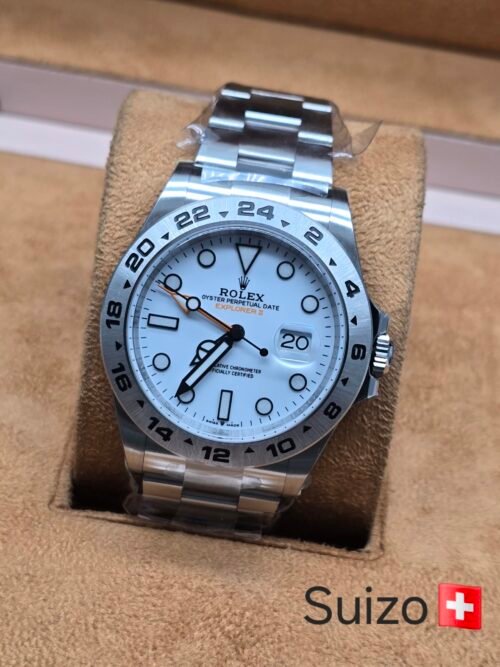 Rolex — esfera blanca y bisel de 24 horas