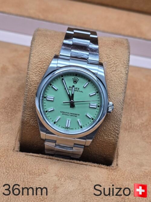 Rolex — esfera verde claro · 36 mm