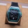 Franck Muller — esfera negra con borde verde y caja curva
