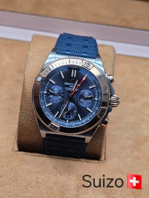 Breitling — esfera azul con subesferas y correa azul