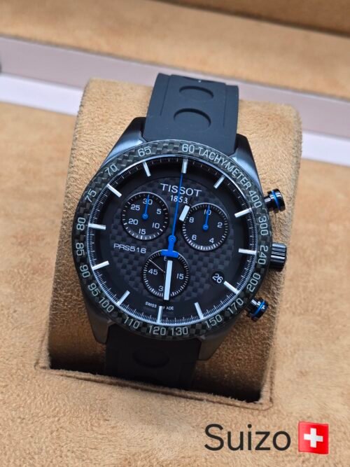 Tissot — esfera negra con detalles azules
