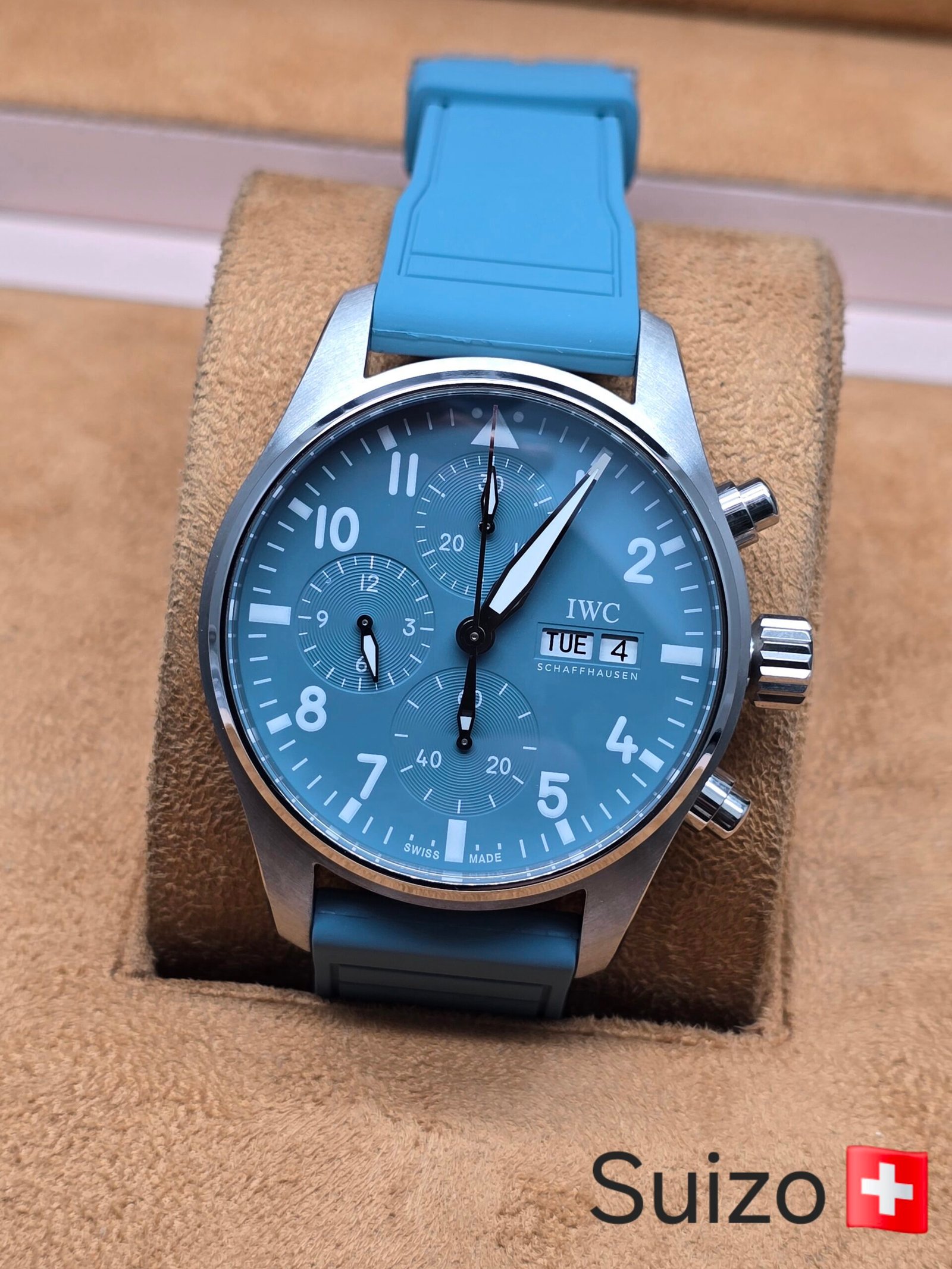 IWC — esfera celeste y correa celeste