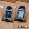Jaeger-LeCoultre — caja rectangular plateada y dos caras
