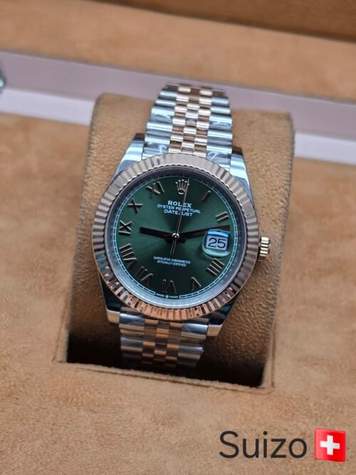 Rolex — esfera verde y brazalete bicolor
