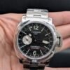 Panerai — esfera negra con doble huso horario y brazalete de acero
