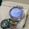 Rolex — esfera azul, bisel azul y brazalete bicolor