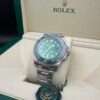 Rolex — esfera verde, bisel verde y brazalete de acero